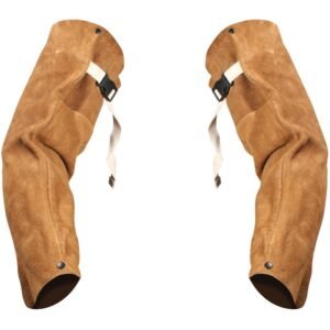 Welding Sleeve made of Brown Color Cow Split Suede Leather